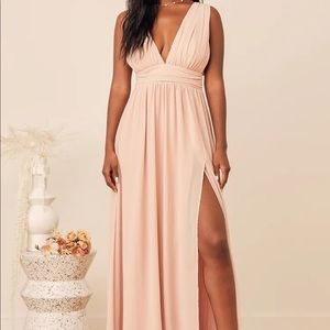 Lulus Heavenly Hues maxi dress, Blush, XS